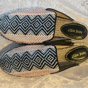 Nine West Zigzag Espadrilles - Pink and Navy